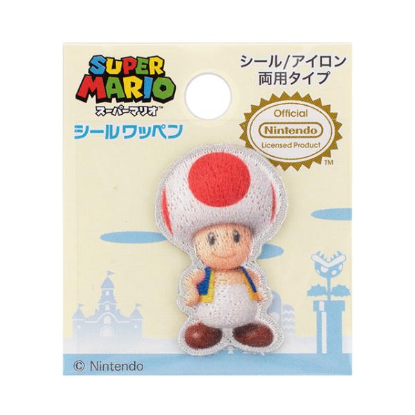 期間限定20％OFF／ スーパーマリオ シールワッペン（MRS036） キノピオ
