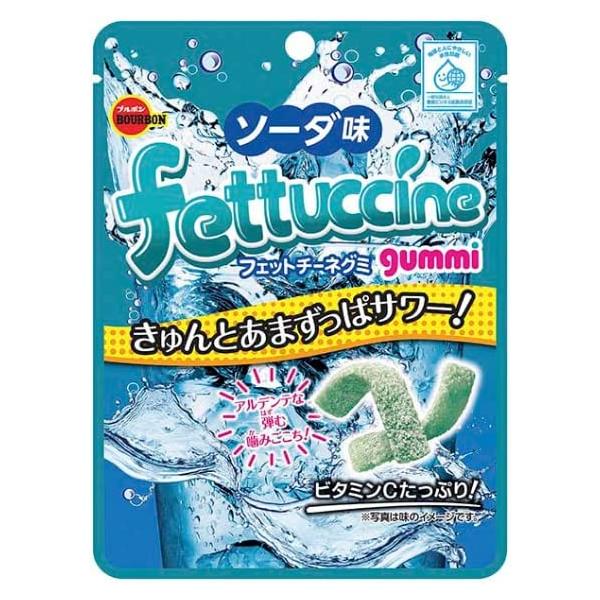 噛み応えのある食感に、すっぱいパウダーもたっぷり付着し、際立つソーダの風味を味わえます。1袋あたりビタミンCは約39mg、食物繊維は1.9g配合しています。原材料・成分砂糖(国内製造、タイ製造)、水飴、ゼラチン、難消化性デキストリン、ライム...