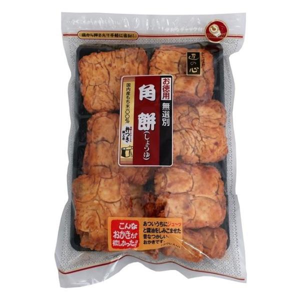 国内産もち米100％使用の大判角型生地を十分に焼き込み、日光の良質な水で仕込んだ本みりんと厳選した5種類の醤油をベースにブレンドした濃厚醤油タレで味付けしました。歯ごたえのあるボリュームたっぷりの本格的堅焼きおかきです。
