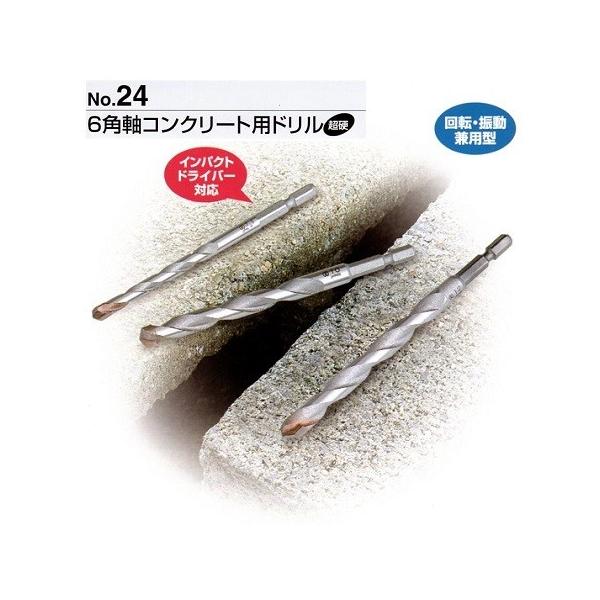 大西工業　No.２４　６角軸コンクリート用ドリル　　コンクリートの穴あけ・下穴