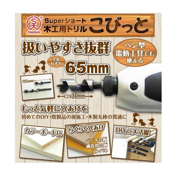 大西工業　木工用ドリル　こびっと　扱いやすさ抜群　べニ合板・構造用合板・コンパネ