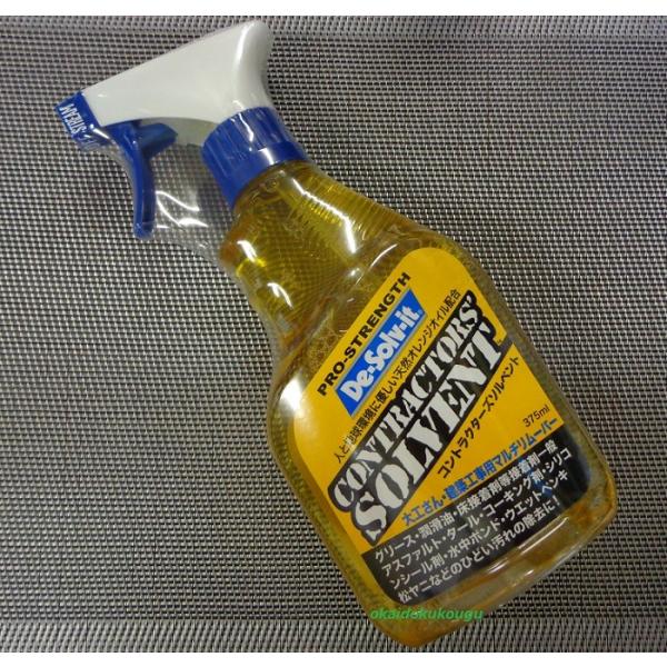 株ドーイチコントラクターズソルベント　容量：３７５ｍｌ（大工さん・建築工事用汚れ除去のマルチリムーバー）用途グリース・潤滑油・床接着剤等接着剤一般・アスファルト・タールコーキング剤・シリコンシール剤・水中ボンド・ウエットペンキ・松ヤニなどの...