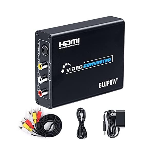 BLUPOW コンポジット/S端子 to HDMI 変換器 1080P対応 Composite 3RCA AV/S-Video to HDMI コンバ