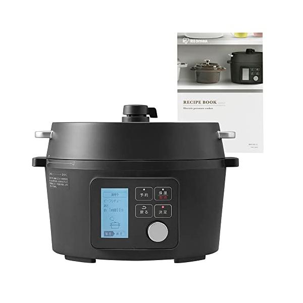 アイリスオーヤマ(IRIS OHYAMA) 電気圧力鍋 圧力鍋 4L 3~4人用 低温調理可能 卓上鍋 予約機能付き 自動メニュー90種類 ガラス蓋付き レシピブック付き ブラック PMPC-MA4- アイリスオーヤマ(IRIS OHYAMA) 電気圧力鍋 圧力鍋 4L 3*4人用