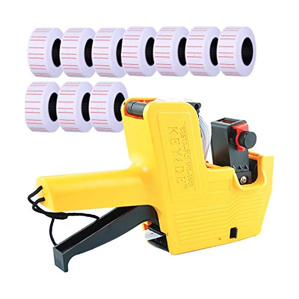 ラベル 本体 値札はり 製造日などの表示に 簡単ラベル貼り機サイズ：横225x高130x幅50mm　重量235g　カラー/イエローラベルの適応サイズ12x21mm 一般的に使用されているラベルサイズと同じなので、追加購入も困りません 10巻...