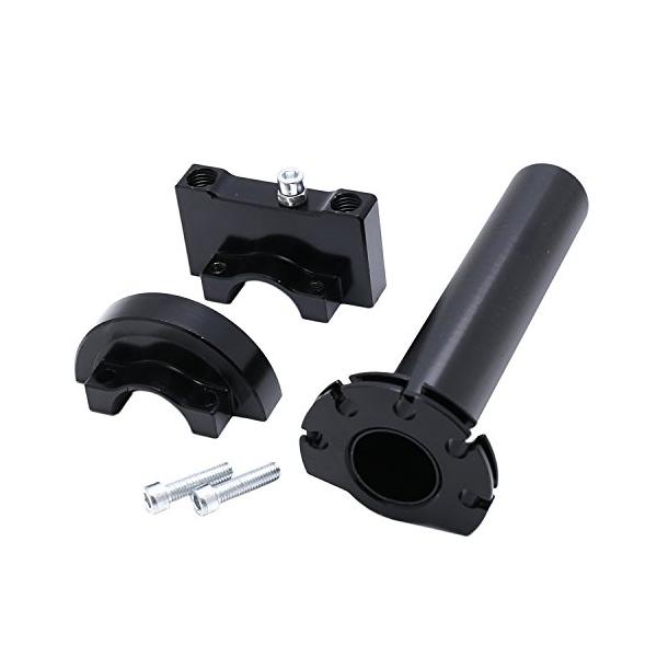 (nakira) レスポンス良し  ハイスロットル アルミ 汎用 ハイスロ CNC加工 軽いアクセル CB400 ゼファー400 ZRX XJR400 GSX400 (ブラック 黒)