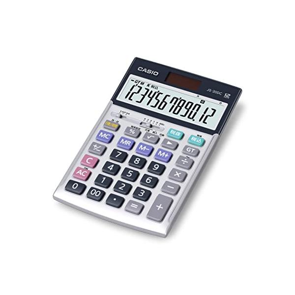 カシオ 本格実務電卓 12桁 日数&時間計算 ジャストタイプ シルバー JS-20DC-N グリーン購入法適合 エコマーク認定 カシオ 本格実務電卓 12桁 日数&時間計算 ジャストタイプ シルバー JS