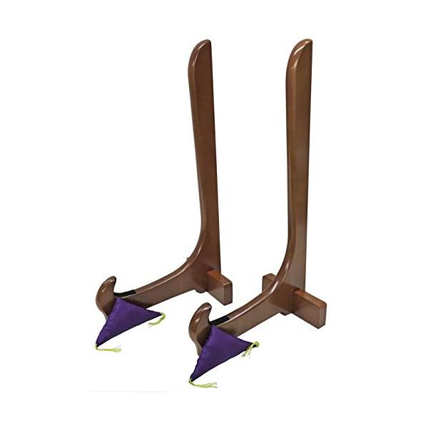 額ふとん(紫)付き 額立て/皿立て 2200 高さ350ミリ 二本組木製額立