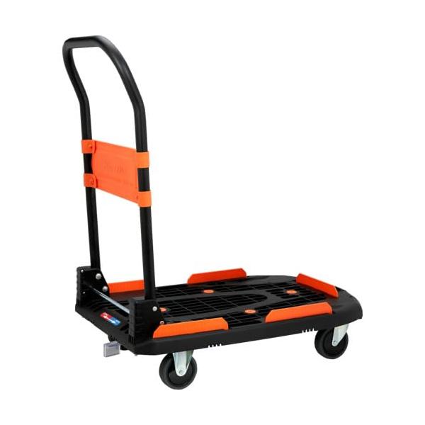 トラスコ中山(TRUSCO) 新型カルティオ 樹脂 台車 ストッパー付き 黒 