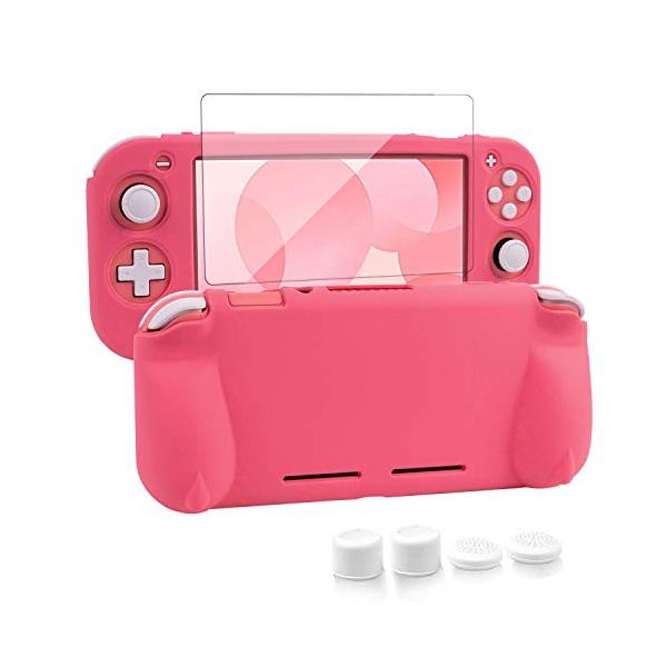switch liteカバー スイッチライト ケース シリコン素材 ソフトカバー 柔らかい 一体式 全面保護 耐衝撃 特殊ハンドル 薄型軽量 快適な手触り 着脱簡単 防水防塵