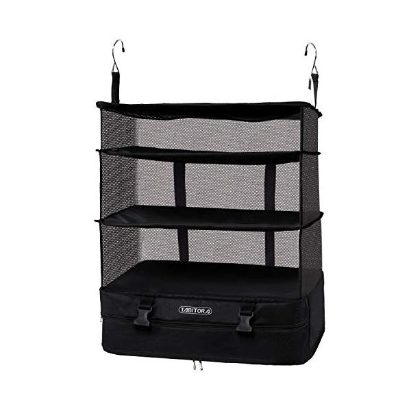 色：Black-XLサイズ：45*30*60cm 素材 ポリエステル　 カラー ブラック　ブルー　グレー　ローズ　カチオングレー  吊り下げサイズ Lサイズ：30*30*61CM XLサイズ：45*30*62CM  荷物を入れた収納サイズ ...