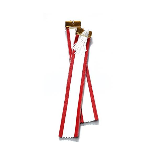 お徳用の20枚で1セットとなります。トロフィーや優勝カップに付けるリボンです。サイズ：巾2.4**長さ25*材質：レーヨン文字が書きやすく滲みにくいペン付き*スポーツ＆アウトドア