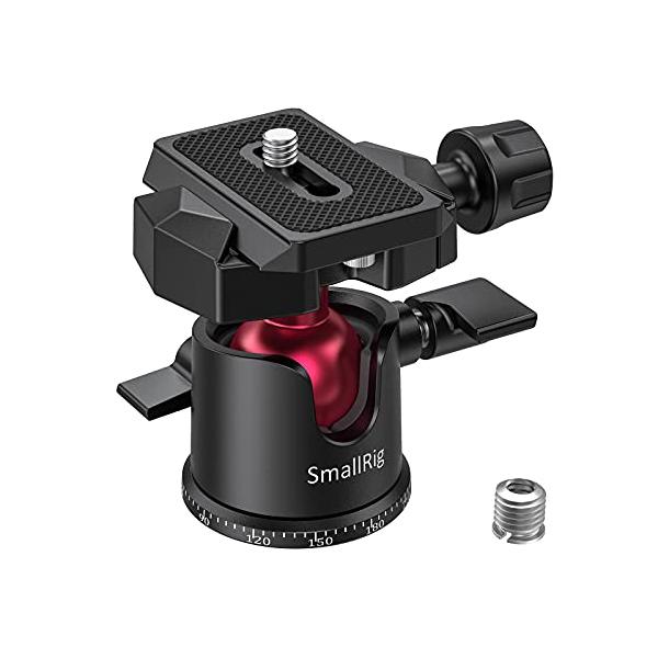 SmallRig 自由雲台 360度回転可 アルミ製 アルカスイスプレート 3/8