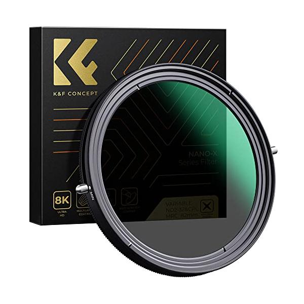 K&F Concept 77mm 可変NDフィルターND2-ND32*CPLフィルター 1枚2