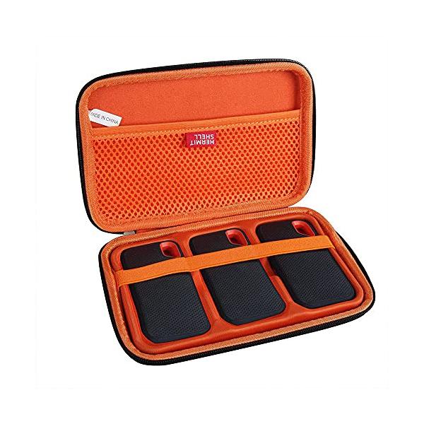 色：オレンジHermichel-ハードトラベル収納キャリングケースのために適したSandisk SSD 外付け 500GB 1TB 2TB 4TB耐久性と長持ちする性能を提供するプレミアムハードEVA製です。 柔らかい内部は製品の損傷を減ら...