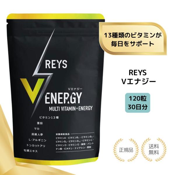 他サイト： （特典付き）V ENERGY Vエナジー REYS レイズ 送料無料 マルチビタミン タブレット 30回分 栄養機能食品 日本製 サプリメント 亜鉛 マカ 高麗人参 アルギニンの商品画像