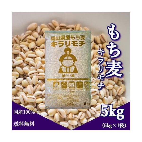 令和5年産 キラリもち麦 5kg (5kg×1袋)  岡山県産 国産100％ もち麦 送料無料