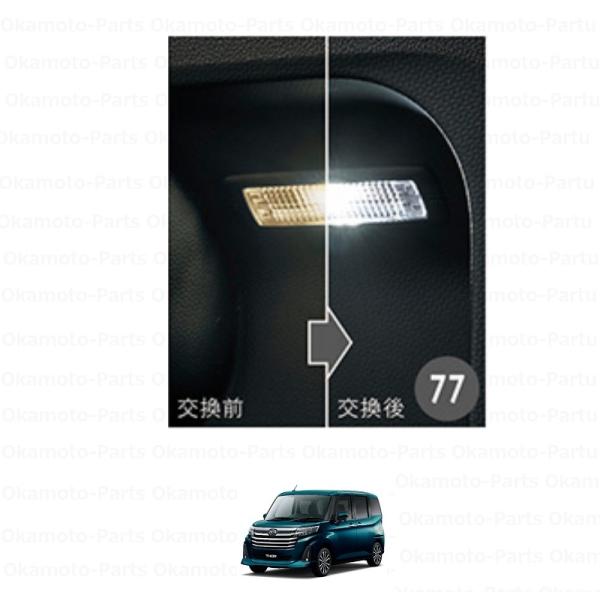 トール（ダイハツ） デッキサイド・右側 (LED・ホワイト)ルームランプ