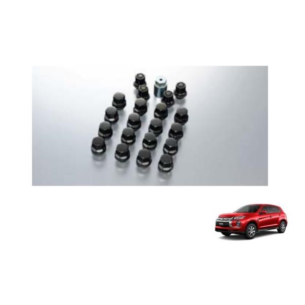 三菱（MITSUBISHI） (18T)ブラックホイールロックナット＆ラグナット