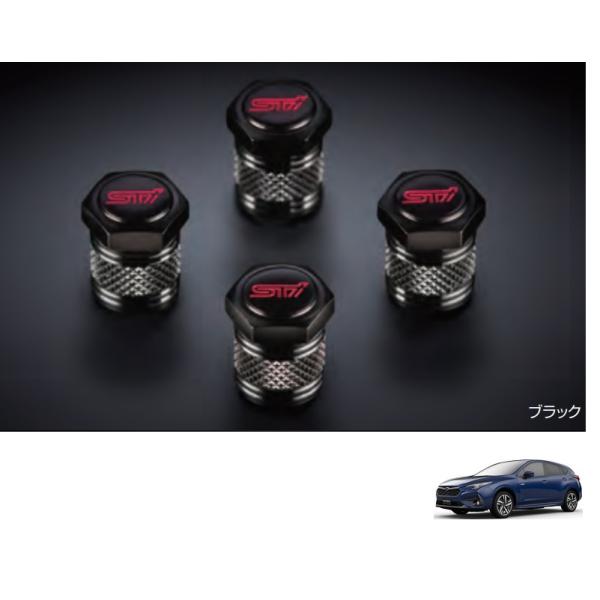 SUBARU（スバル） (T)STIバルブキャップセット(ブラック)4個入り