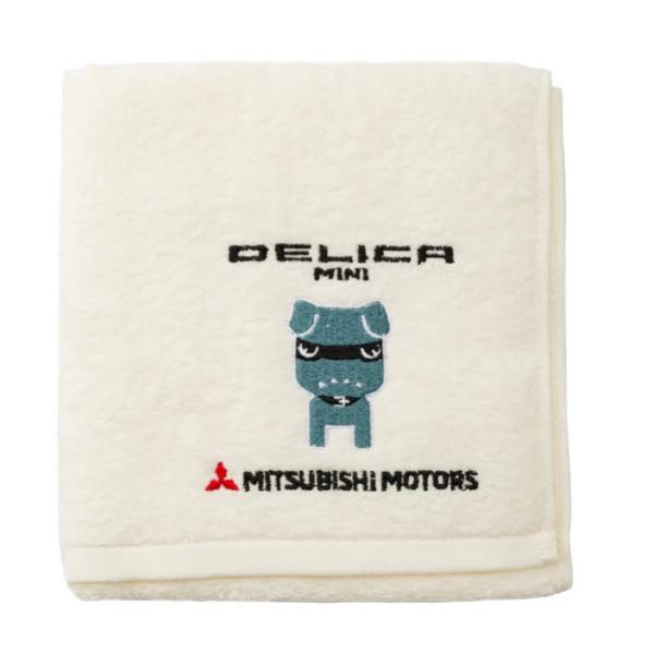 【未使用品】デリ丸コラボ水筒　冷えタオル 三菱（MITSUBISHI） デリ丸。刺しゅうフェイスタオル（オフホワイト