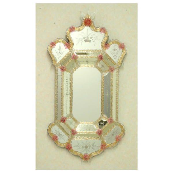 ヴィンテージ ベネチアンガラス 壁掛け ウォールミラー 鏡 イタリア製