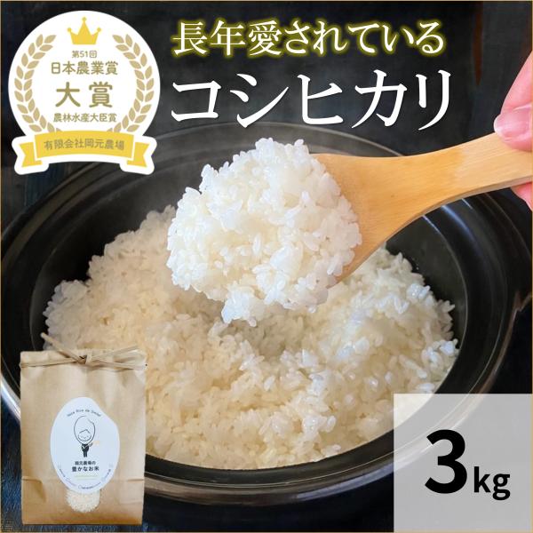 令和6年産 コシヒカリ お米 3kg 玄米 精白米 選べる コシヒカリ 令和6年産 コシヒカリ お米 3kg 玄米 精白米 選べる コシヒカリ