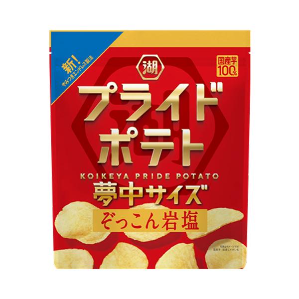 湖池屋 夢中サイズ 湖池屋プライドポテト ぞっこん岩塩 102g 12コ入り 2026/08/03発売 (4514410179639)