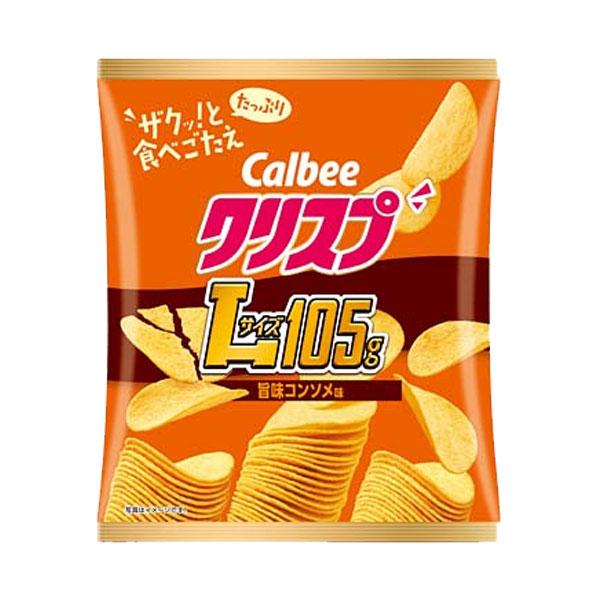 じゃがビー1箱カルビーポテトチップスクリスプコンソメ12個入り、ガトーショコラ カルビー クリスプ 旨味コンソメ味 105g 12コ入り 2025/04/07