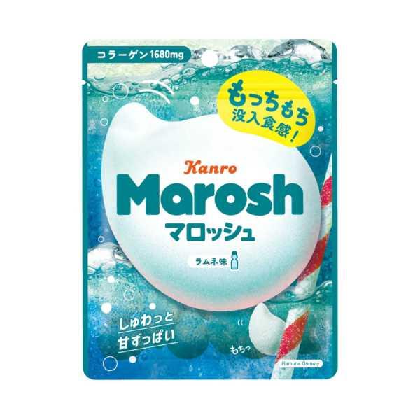 『もっちもち没入食感！』もっちもちな食感と、しゅわっと甘ずっぱいパウダーが特徴的なグミです。夏の風物詩 ラムネ味がマロッシュからついに発売！！【内容量】46g【入数】6コ【2025/07/07発売】