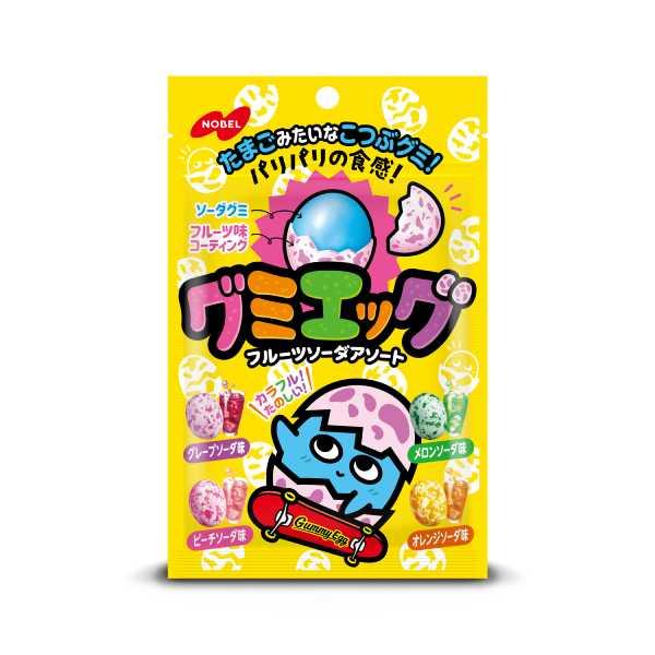 ノーベル製菓 グミエッグ　フルーツソーダアソート 40g 72コ入り 2025/09/29発売 (4902124073037c) ノーベル製菓 グミエッグ フルーツソーダアソート 40g 72コ入り 2025