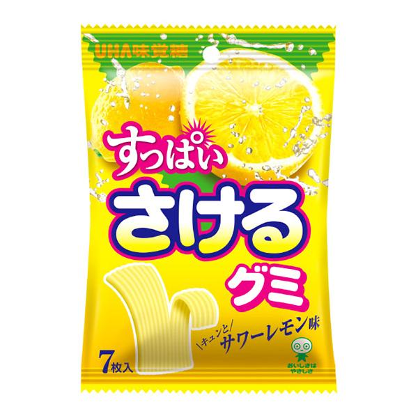 UHA味覚糖 すっぱいさけるグミ サワーレモン味 7枚 10コ入り UHA味覚糖 すっぱいさけるグミ サワーレモン味 7枚 10コ入り