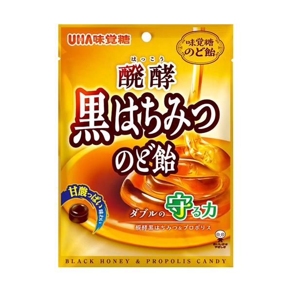 UHA味覚糖 醗酵黒はちみつのど飴 80g（個装紙込み） 72コ入り 2025/09/08発売 (4902750978966c) UHA味覚糖 醗酵黒はちみつのど飴 80g（個装紙込み） 72コ入り 2025/09