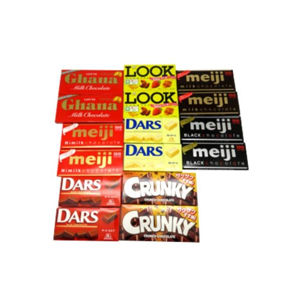 森永、明治、ロッテ、不二家の板チョコレートとブロックチョコレートを選んで詰め合わせ、ボリュームのあるセットにしました。8種類のチョコレートがあるので、どのチョコレートも食べ比べをして楽しむこともできます。もちろん、大人数でシェアしたり、おや...