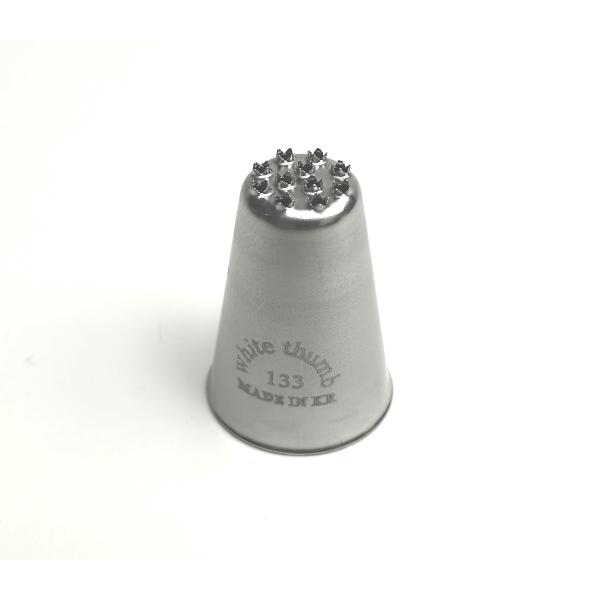 孝義 18-8ステンレス シームレス口金 モンブラン 【1mm穴極細】 ＃133 絞り口金 お菓子 ケーキ作りに デコレーション チップ 金口 絞り金 金属 WhiteThumb
