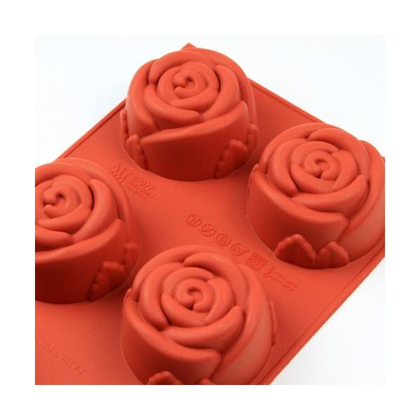 シリコンフレックス ローズ/バラ型6ヶ付 SF-077 シリコン型 ケーキ型