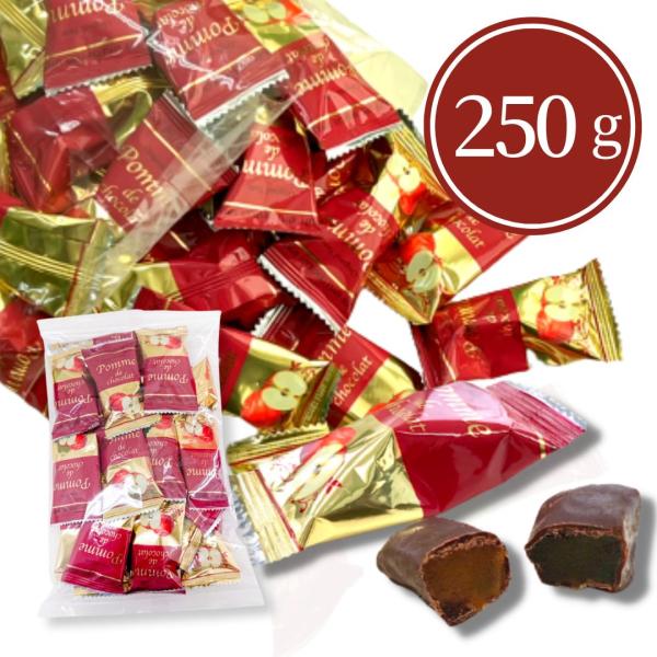 りんごチョコレート250ｇです。※当店では通常『領収書』の発行は行っておりません。※当店では「ラッピング」「のし」等のご対応は行っておりません。※当店では、各営業日『午前8時』を受注の締め時間とさせて頂いております。そのため、8時以降にキャ...