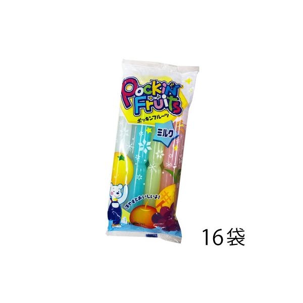 マルゴ食品 ポッキンフルーツ ミルク 8本 （16袋） 飲料 ジュース 棒