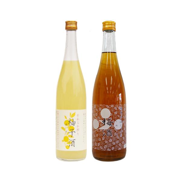 富久錦 やわらか搾りゆず酒＆純米原酒でつけた梅酒（720ml）【2本組