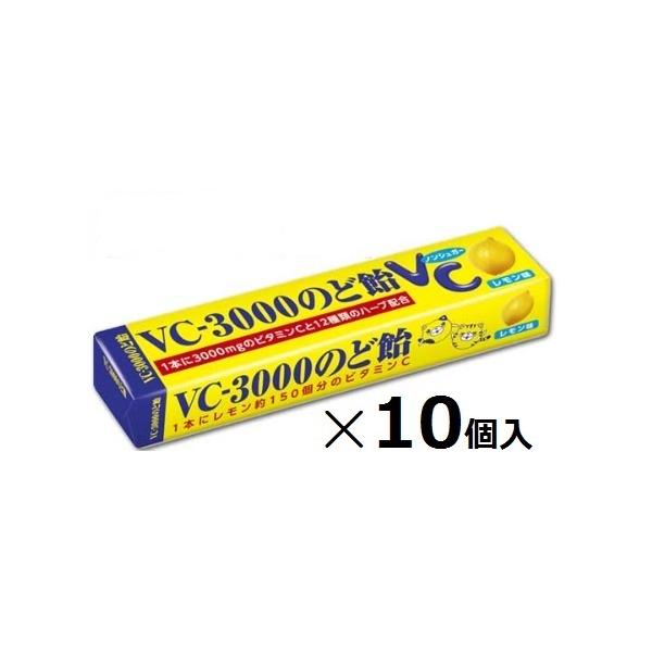 ノーベル製菓ＶＣ−3000のど飴10粒×10個入 ※品切れ時お届けに一週間程かかる場合あり まとめ買い ビタミンＣ レモンキャンデイ ノンシュガー なめたらえーやん