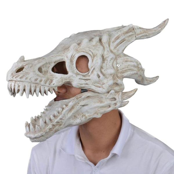 ドラゴンの頭蓋骨マスク ホラーマスク ハロウィン 恐竜 ドラゴン ドクロ ホラー パーティー マスク フェイスマスク :om4464:大川商店  通販 