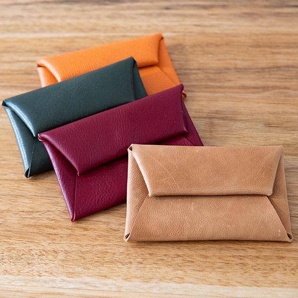 牛革 名刺ケース ボックス付き 薄くて軽量なスナップボタン付き本革