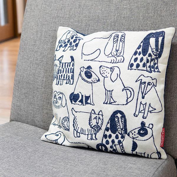 リサラーソン スケッチドッグ クッションカバー 45×45cmのクッション