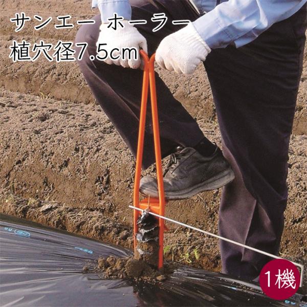 サンエー ホーラー H75D 1機 立ったまま マルチ＆植え穴あけ 株間測り付き《メーカー直送》【送料無料 沖縄離島を除く】植え穴 マルチ穴 施肥穴 植える 穴あけ