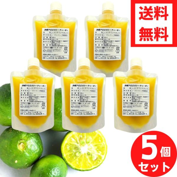 【送料無料】沖縄県産シークヮーサー パック160ml×5個セット シークヮーサージュース シークワーサー シークアーサー 沖縄県産 認知機能 尿トラブル 生活習慣病