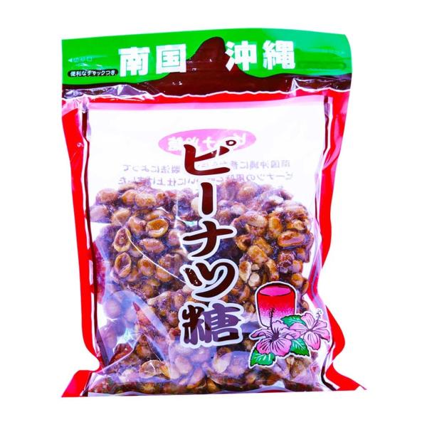 昔ながらのピーナッツと黒糖を合わせた人気のある商品です。カリッと美味しく繰り返し食べたくなる美味しさです名称　：加工黒糖原材料名：粗糖（さとうきび、沖縄産）ピーナツ水飴・蜜糖、黒糖（さとうきび・沖縄産）内容量：300g販売元：(有)仲宗根食...