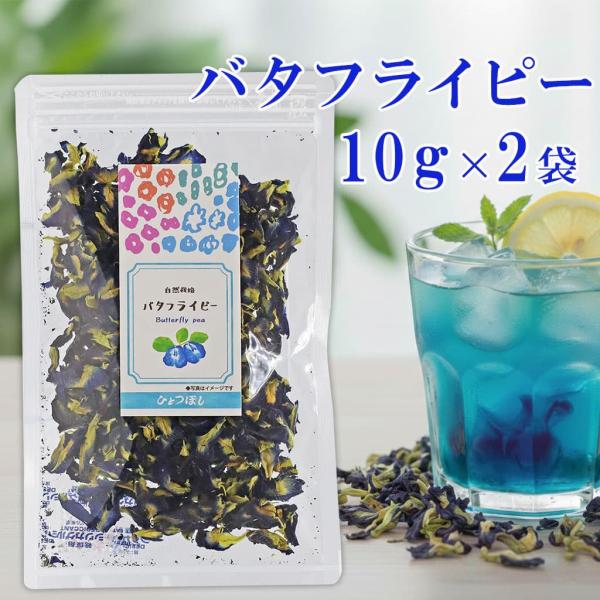 バタフライピー ハーブティー 映え 青色 紫色 鮮やか 花びら使用 ポリフェノール 10g×2袋