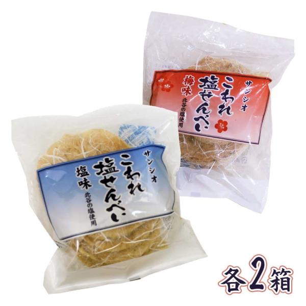 こわれ塩せんべい 塩味 梅味 北谷の塩使用 沖縄 5枚入り 各2袋セット