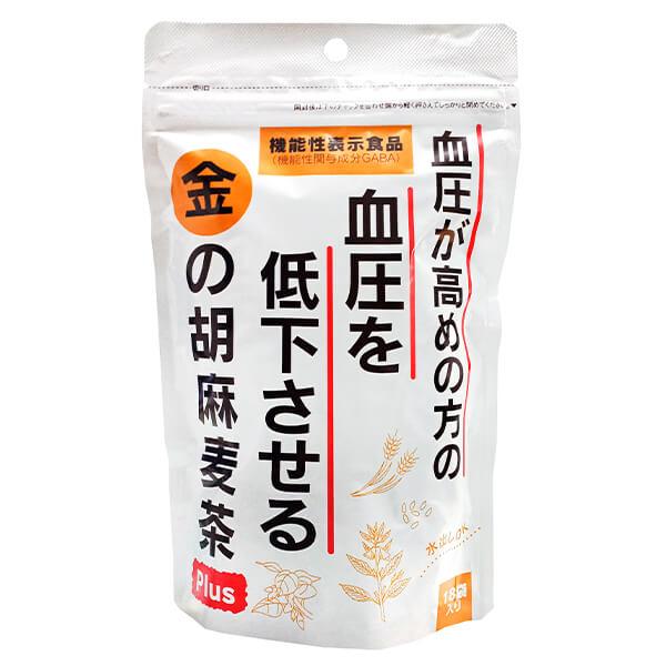 小川生薬 血圧が高めの方の血圧を低下させる 金の胡麻麦茶Plus 90g(5g×18袋) 血圧が高めの方に 健康茶