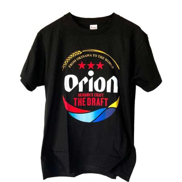 オリオンビールTシャツ　 orion 正規品　 ドラフト缶フロント 新ロゴ　黒